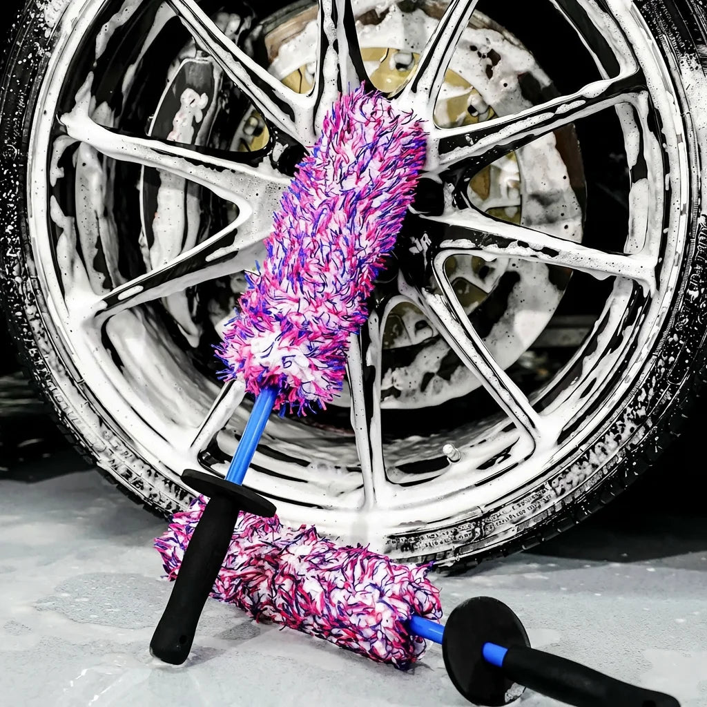 Detail Lab Extended Soft-Bristle Wheel Rim Brush — Crevice Cleaning Tool
