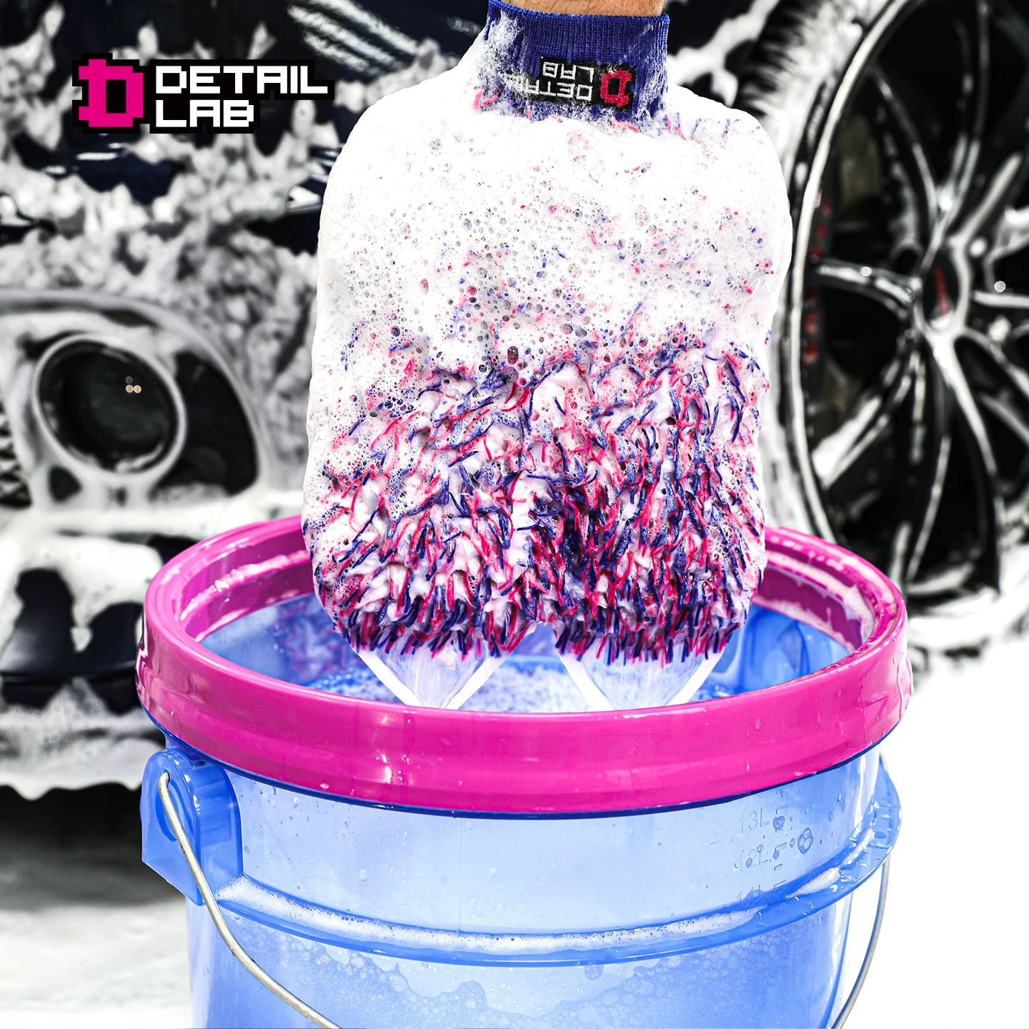 Detail Lab Chenille Wash Mitt, Microfiber Sponge Glove (view 2)